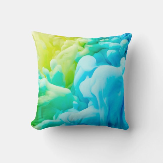 Coussin Bouche d'encre dans le fond d'eau abstrait, arrièr (Recto)