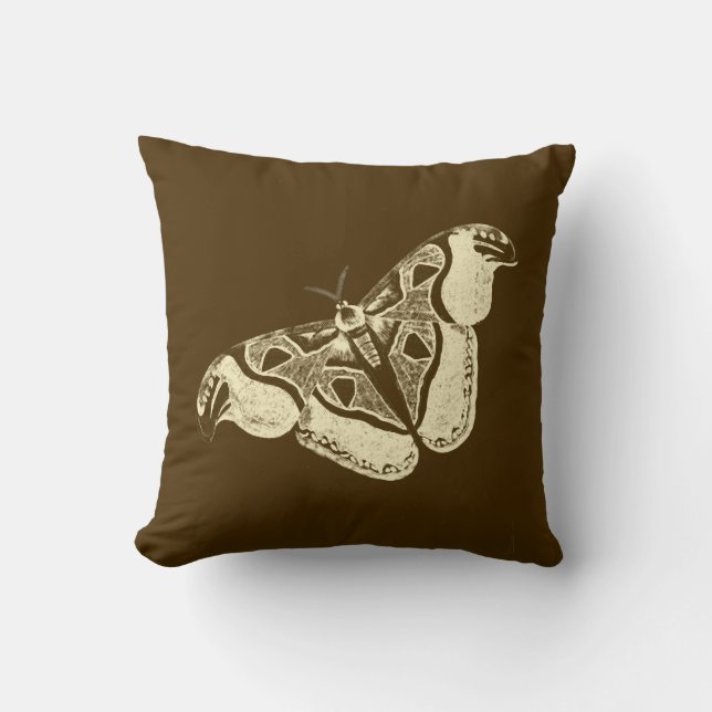 Coussin Bouche tzigane, chocolat brun et beige (Recto)