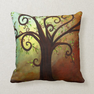 Coussin bouclé abstrait d'arbre