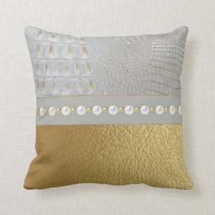 Coussin Boucle et perles de luxe en or blanc Alligator