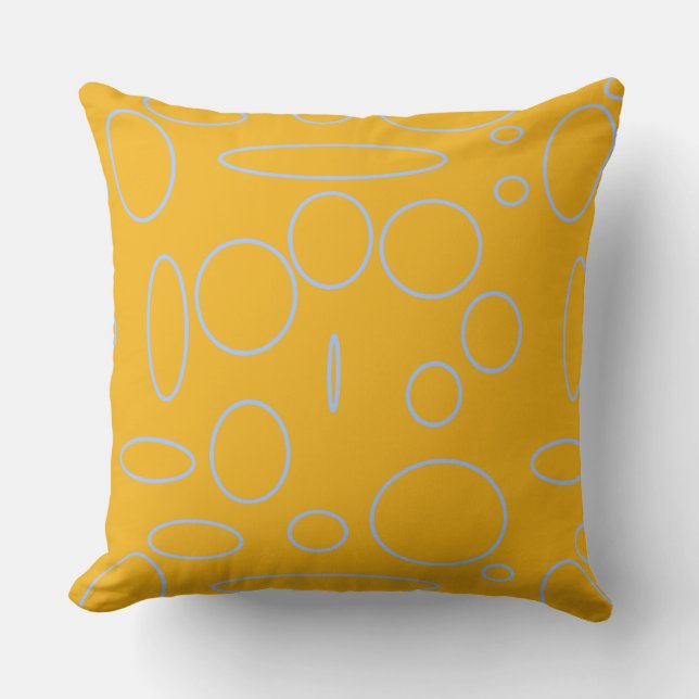 Coussin Boucles cercles sur orange (Recto)