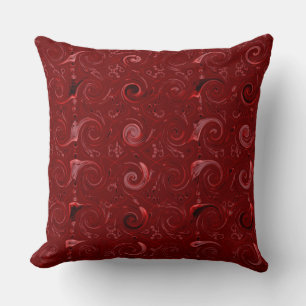 Coussin Boucles de satin rouge Motif Jeu d'oreiller