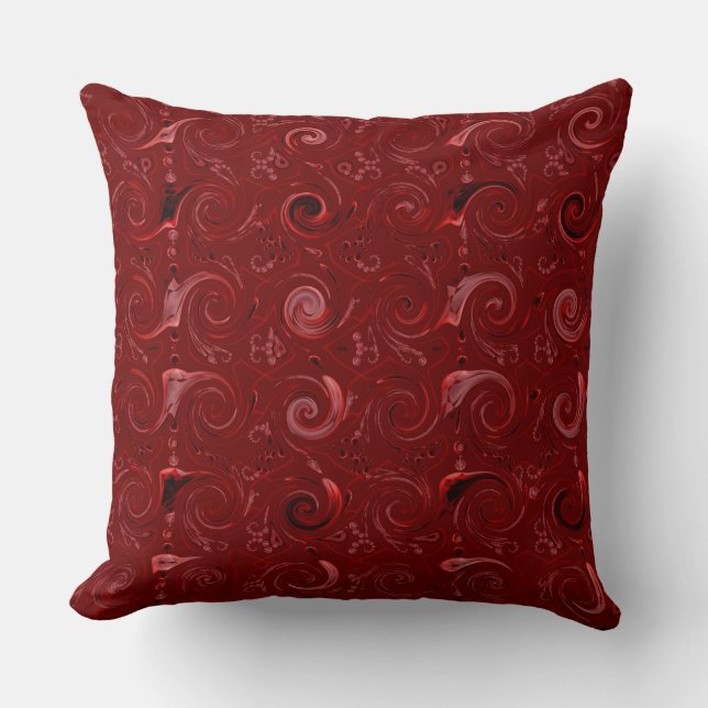 Coussin Boucles de satin rouge Motif Jeu d'oreiller (Recto)