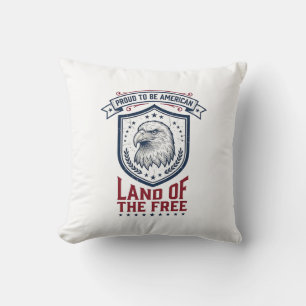 Coussin Bouclier Américain Patriotique Aigle Chemise Vinta