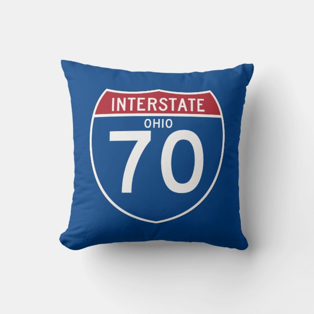 Coussin Bouclier d'autoroute nationale de l'Ohio OH I-70 - (Recto)