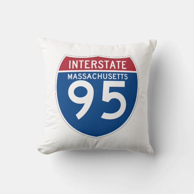 Coussin Bouclier d'autoroute nationale du Massachusetts mA (Recto)