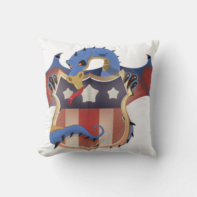 Coussin Bouclier vintage USA Dragon (Recto)