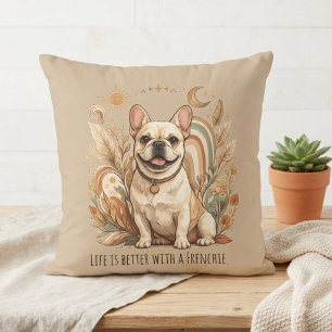 Coussin Bouddha Bouledogue Français Soleil et Lune