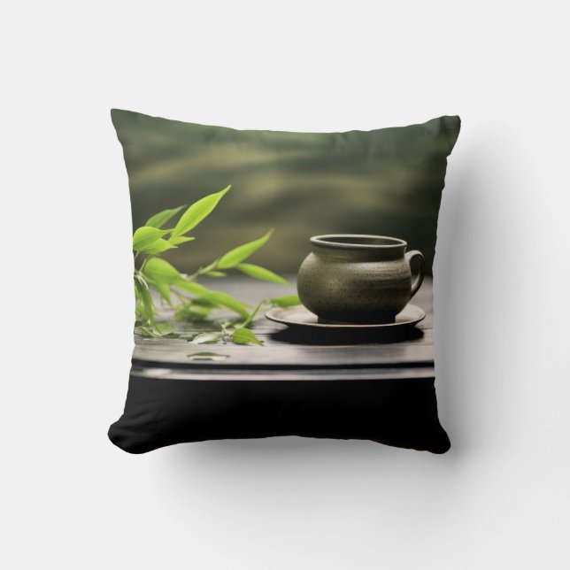Coussin Bouddha calme nature paisible (Recto)