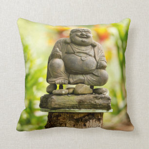 Coussin Bouddha dans le carreau hawaïen de jardin