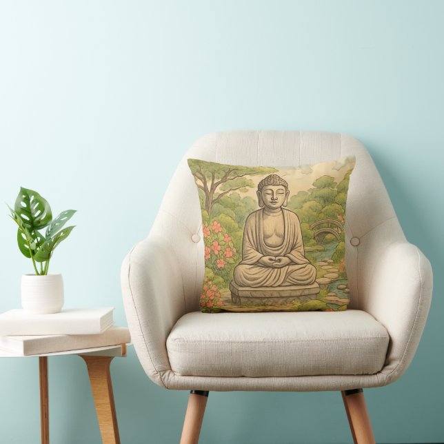 Coussin Bouddha dans un jardin (Chaise)