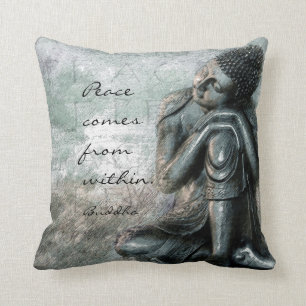 Coussin Bouddha de repos avec la paix citent des mots de