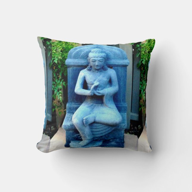 Coussin Bouddha du jardin bleu (Recto)