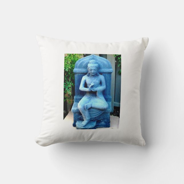 Coussin Bouddha du jardin bleu (Recto)