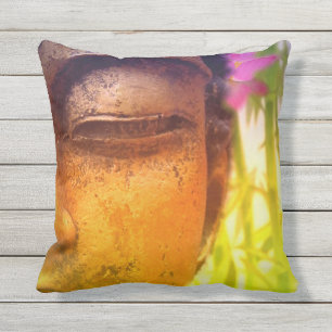 Coussin Bouddha et bambou lumineux et vibrant