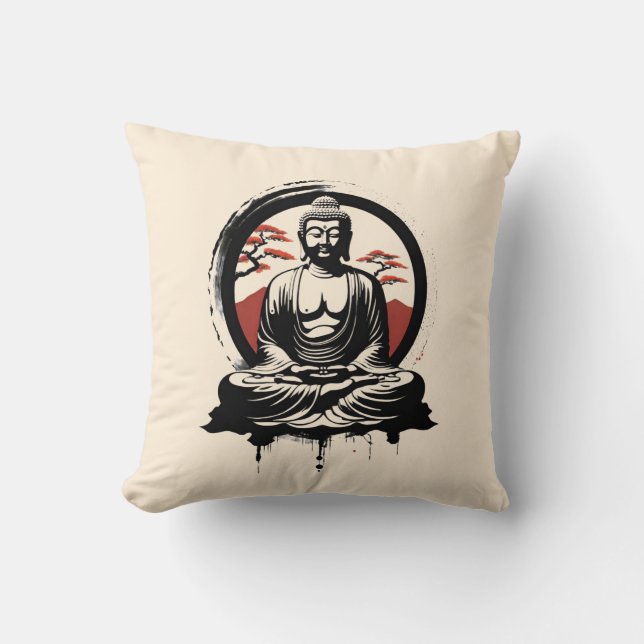 Coussin Bouddha Zen japonais  (Recto)