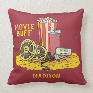 Coussin Bouffée de film texte personnalisé