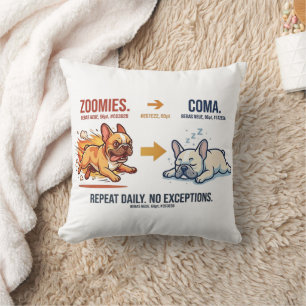 Coussin Bouffée de folie et cycle de sommeil du Bouledogue