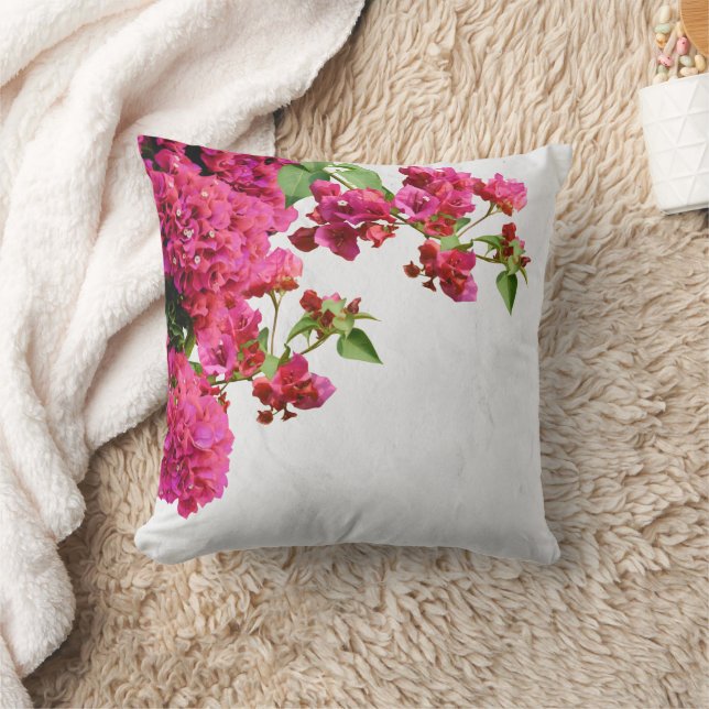 Coussin Bougainvilliers Floral Méditerranée Grecque (Couverture)