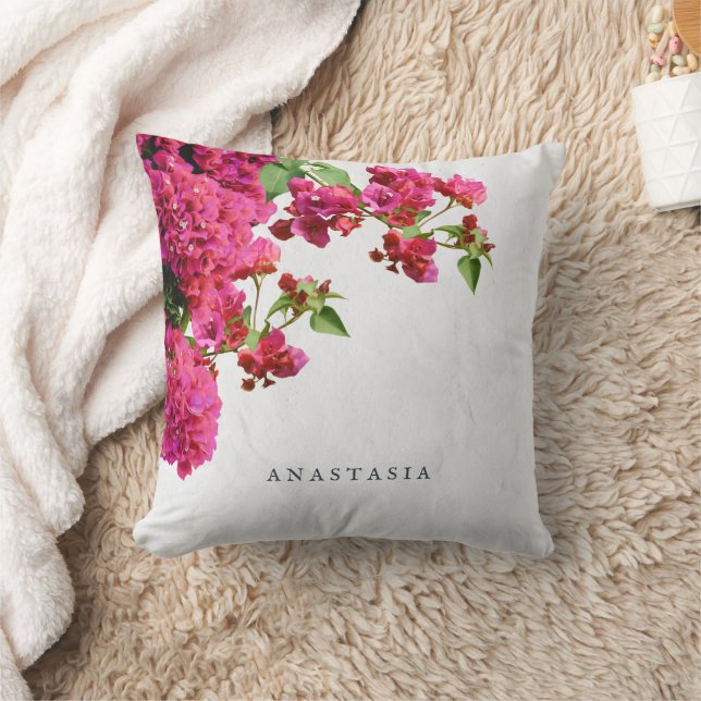 Coussin Bougainvilliers Floral Méditerranée Grecque (Couverture)