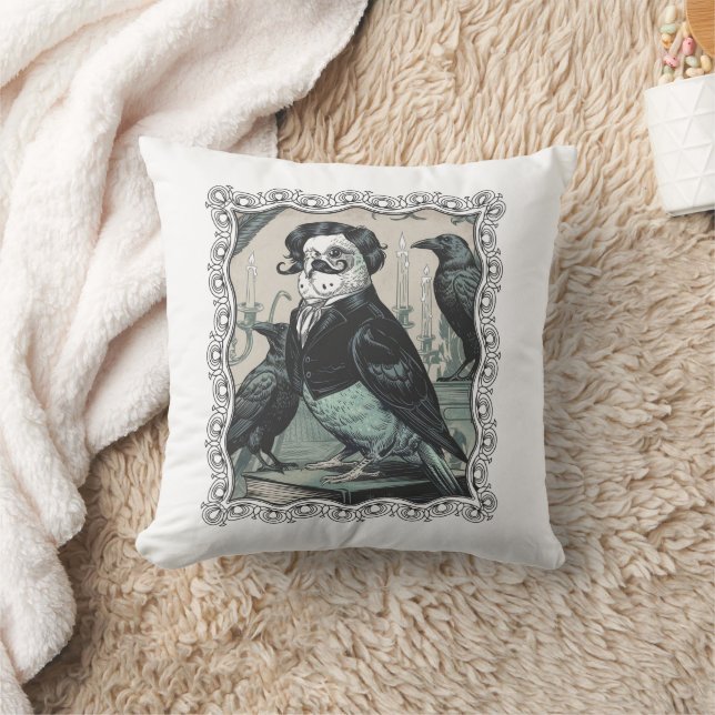 Coussin Bougie Gothique Edgar Allan Poe Parakeet Inspiré (Couverture)