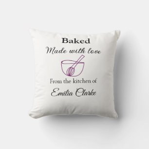 Coussin Boulangerie cuite avec amour ajoutez nom texture l