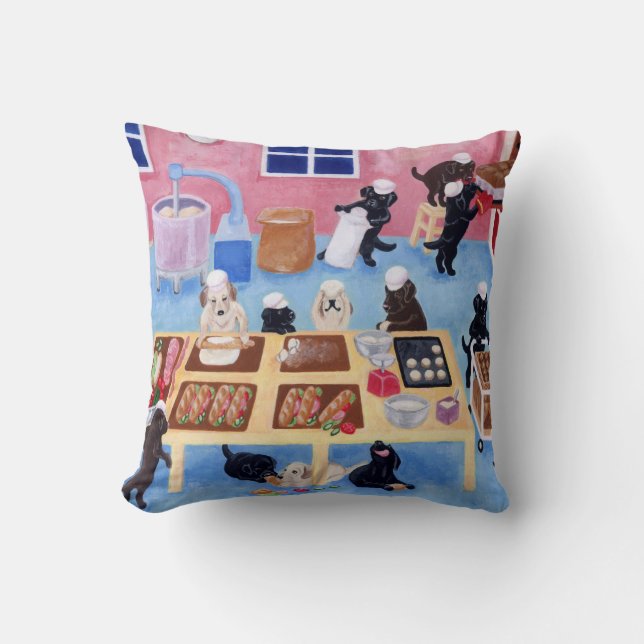 Coussin Boulangerie de Labradors (Recto)