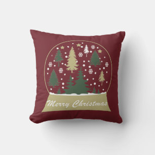 Coussin Boule à neige de Noël moderne décorée