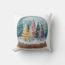 Boule à neige forêt colorée d'arbres de Noël