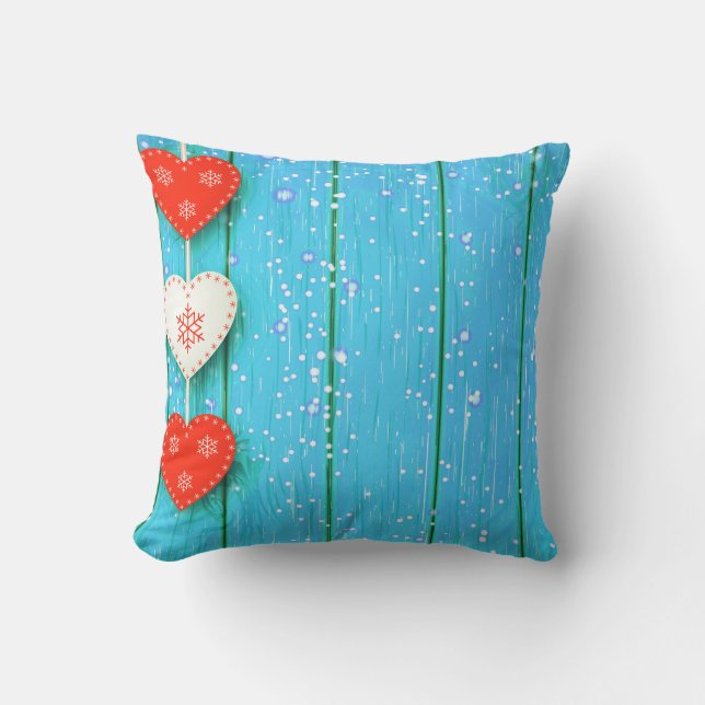 Coussin Boule Arrière - plan décorative en bois Joyeux Noë (Recto)