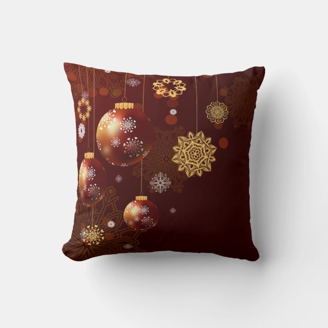 Coussin Boule blanche et bleu neige Joyeux Noël (Recto)