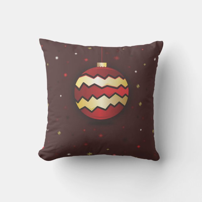 Coussin Boule blanche et bleu neige Joyeux Noël (Recto)