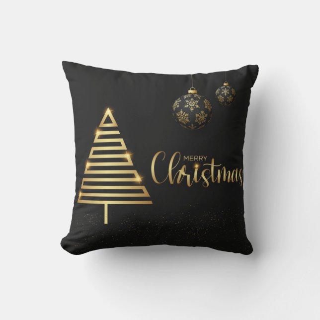 Coussin Boule blanche et bleu neige Joyeux Noël (Recto)