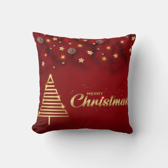 Coussin Boule blanche et bleu neige Joyeux Noël (Recto)