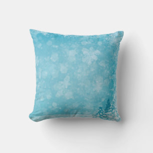 Coussin Boule blanche et bleu neige Joyeux Noël