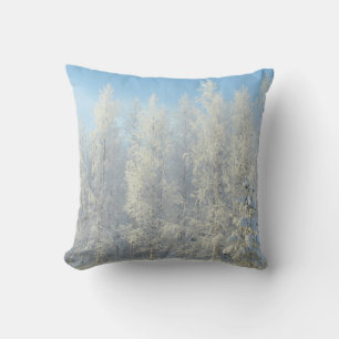 Coussin Boule blanche et bleu neige Joyeux Noël