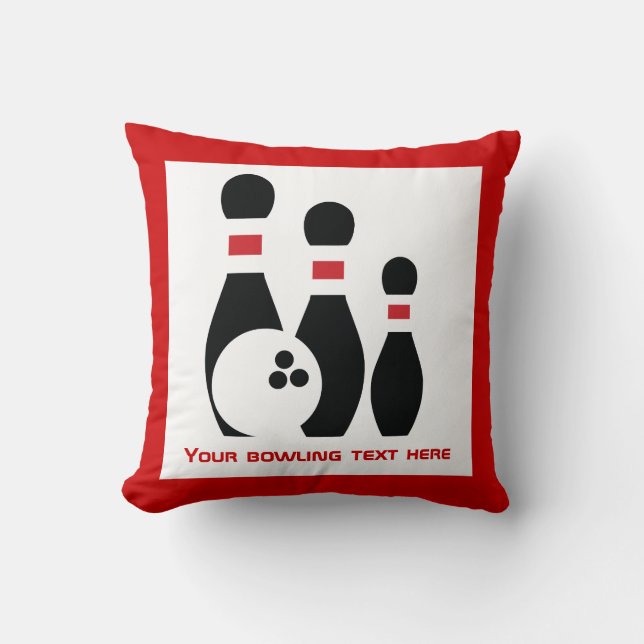Coussin Boule de bowling et broches personnalisées (Recto)