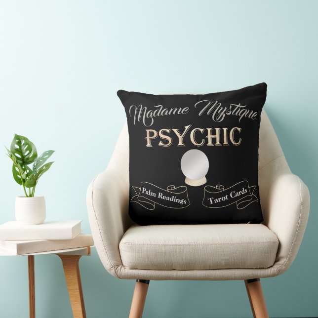 Coussin Boule de cristal psychique or et noir (Chaise)