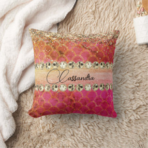 Coussin Boule de diamant rose chaud