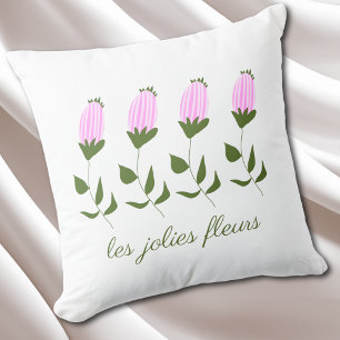 Coussin Boule de fleurs rose