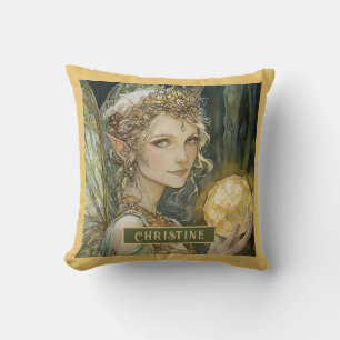 Coussin Boule Fée Enchantée Et Crystal Personnalisée