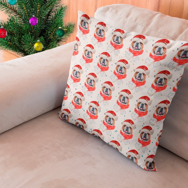 Coussin Bouledogue Anglais Race de Chien Noël (Créateur téléchargé)