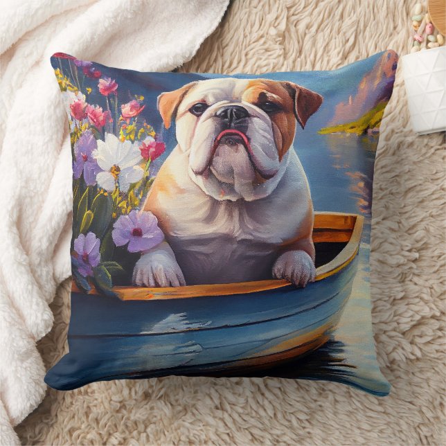 Coussin Bouledogue anglais sur une pagaie : une aventure p (Couverture)