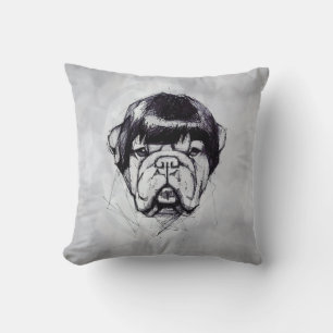 Coussin Bouledogue avec une perruque (Style 3) Beaux-Arts