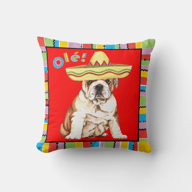 Coussin Bouledogue de fiesta (Recto)