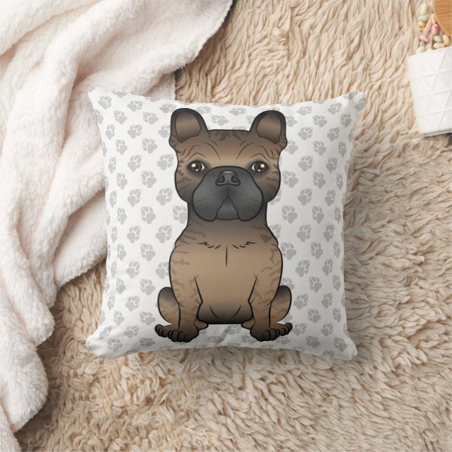 Coussin Bouledogue français bringé / Frenchie Chien mignon (Couverture)