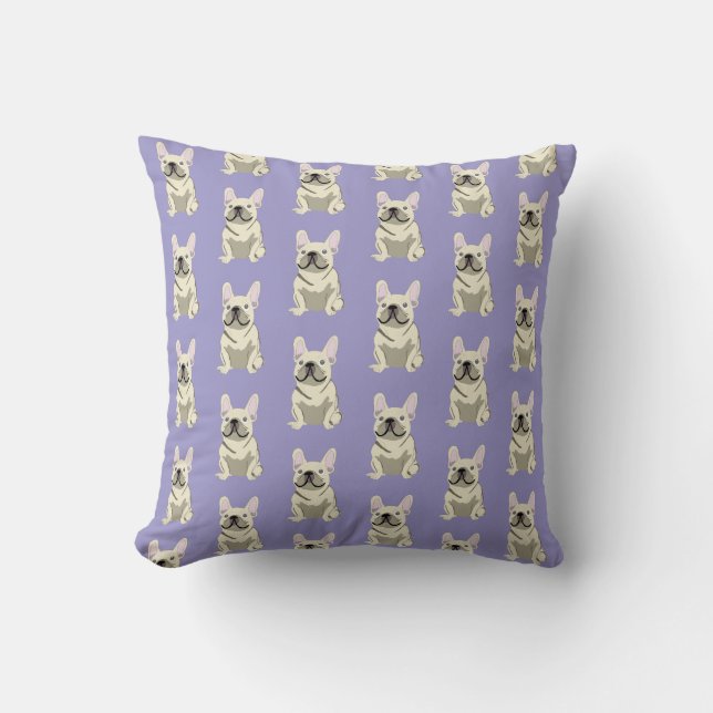 Coussin Bouledogue Français Crème,  (Recto)