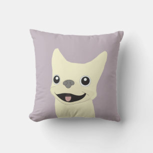 Coussin Bouledogue français crème, lavande