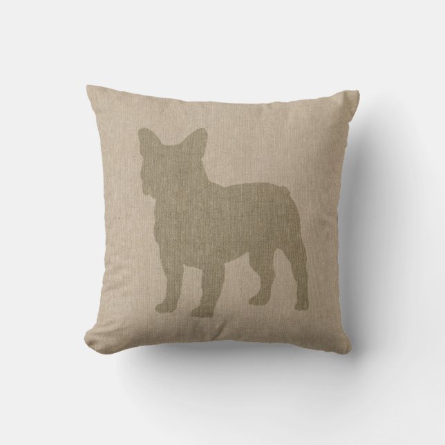 Coussin Bouledogue français dans le gris sur le regard de (Recto)