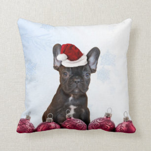 Coussin Bouledogue français de Noël